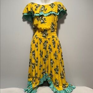Matilda Jane Yellow and Teal Asymmetrical Dress